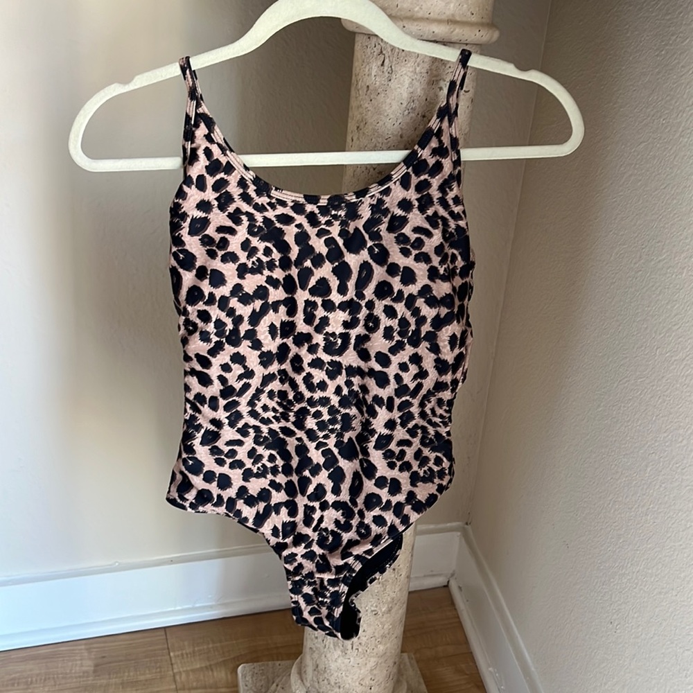 Topshop Leopard One Piece Bathing Suit Size 2